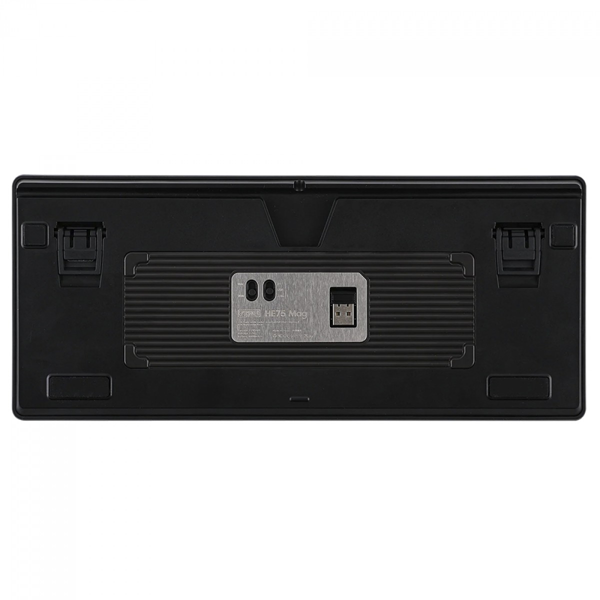 Teclado Magnético Gamer Epomaker HE75 Mag, RGB, Wireless/Bluetooth, ANSI, Hall Effect, Switch Gateron Magnetic White, 75%, Preto e Roxo