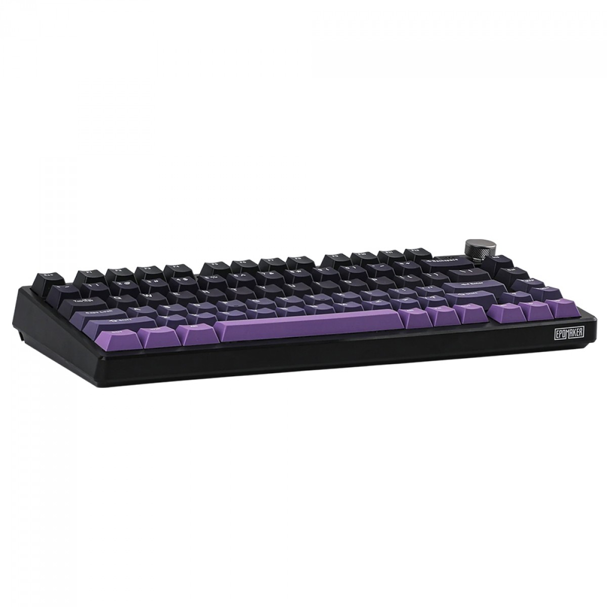 Teclado Magnético Gamer Epomaker HE75 Mag, RGB, Wireless/Bluetooth, ANSI, Hall Effect, Switch Gateron Magnetic White, 75%, Preto e Roxo