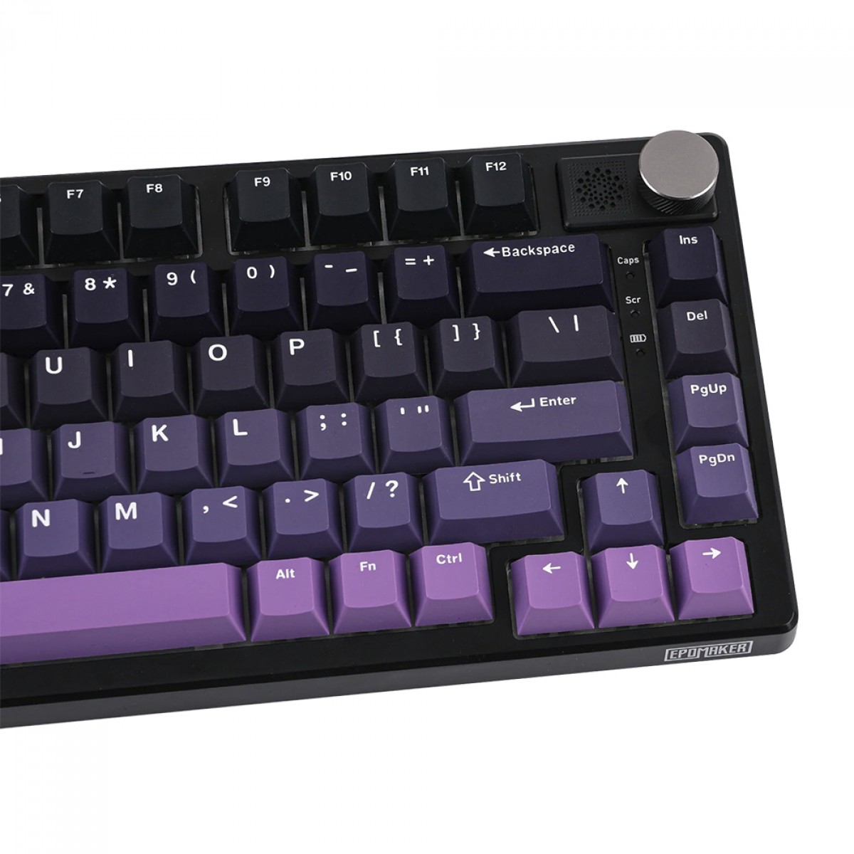 Teclado Magnético Gamer Epomaker HE75 Mag, RGB, Wireless/Bluetooth, ANSI, Hall Effect, Switch Gateron Magnetic White, 75%, Preto e Roxo