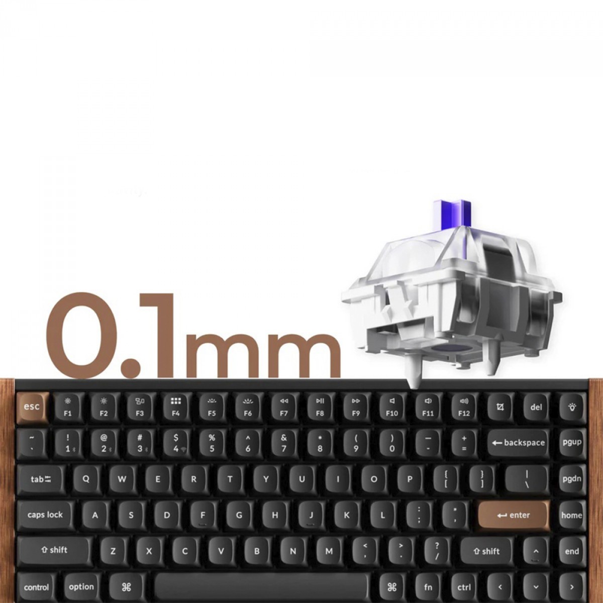 Teclado Magnético Gamer Keychron K2 HE Special Edition, Wireless, ANSI, Switch Gateron Double-Rail Magnetic Nebula, Preto, K2H-F1