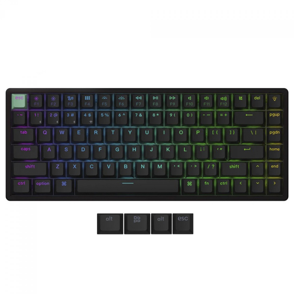 Teclado Magnético Gamer Keychron K2 HE, Wireless, RGB, ANSI, Switch Gateron Double-Rail Magnetic Nebula, Preto, K2H-J1