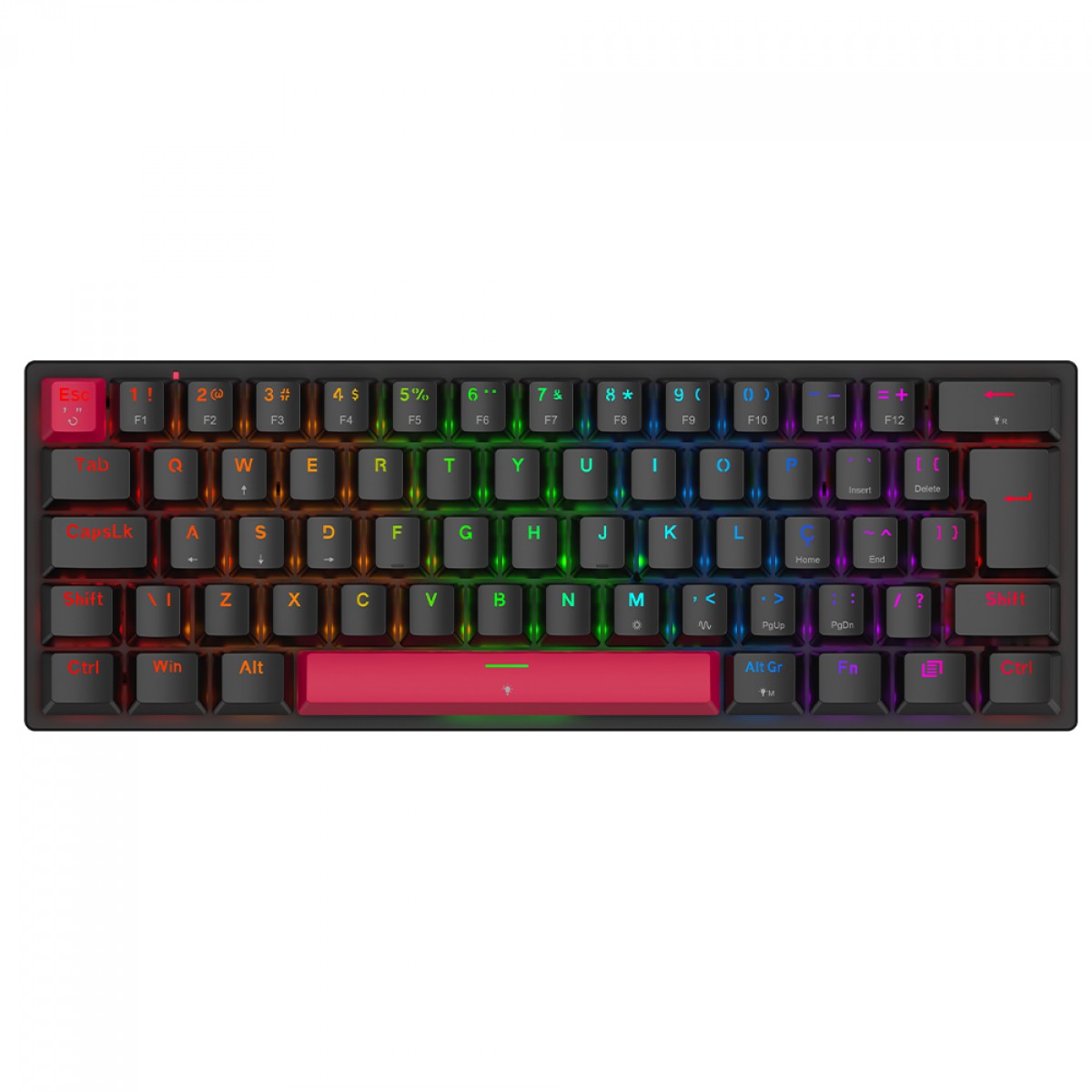 Teclado Magnético Gamer Machenike K500 M61, 60%, RGB, ABNT2, Switch Magnético Linear GR, Preto, JJ02GC00K