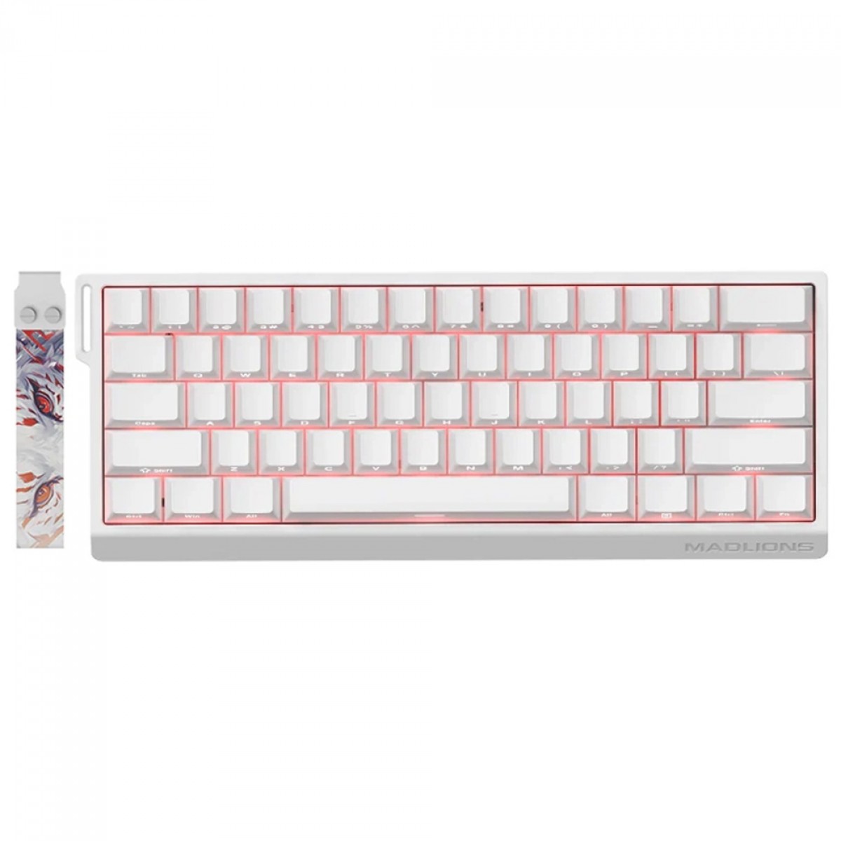 Teclado Magnético Gamer Madlions MAD60HE, RGB, Switch Magnetic Amber Pro, 60%, ANSI, Branco