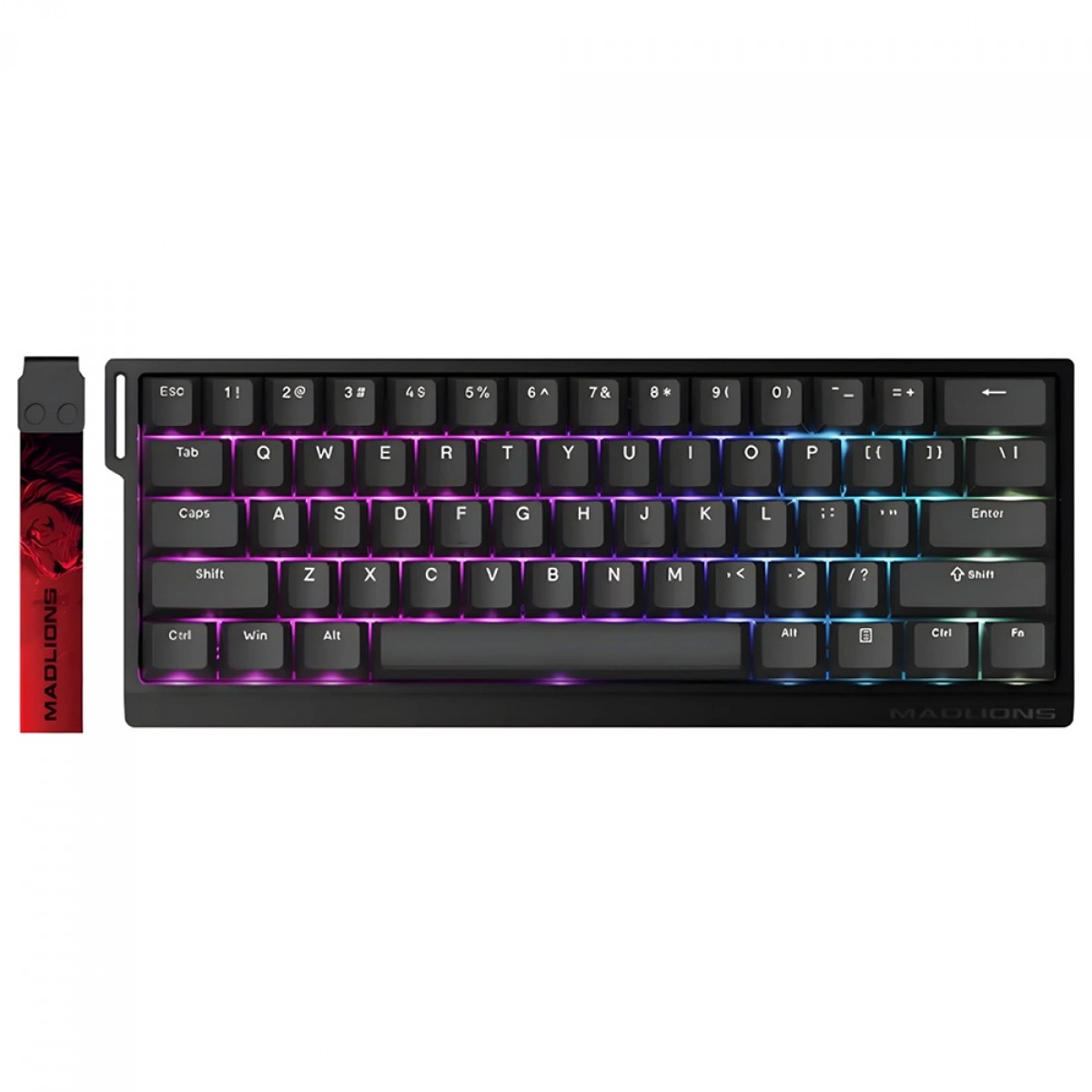 Teclado Magnético Gamer Madlions MAD60HE, RGB, Switch Magnetic Amber Pro, 60%, ANSI, Preto