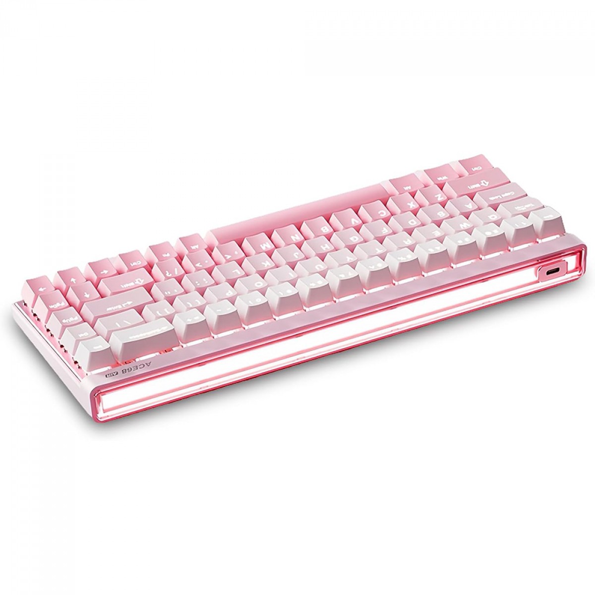 Teclado Magnético Gamer MCHOSE Ace 68 Air Peach Gradient, RGB, Hall Effect, Switch Kailh Magnetic God, 65%, ANSI, Rosa, MC-Ace68Air-8