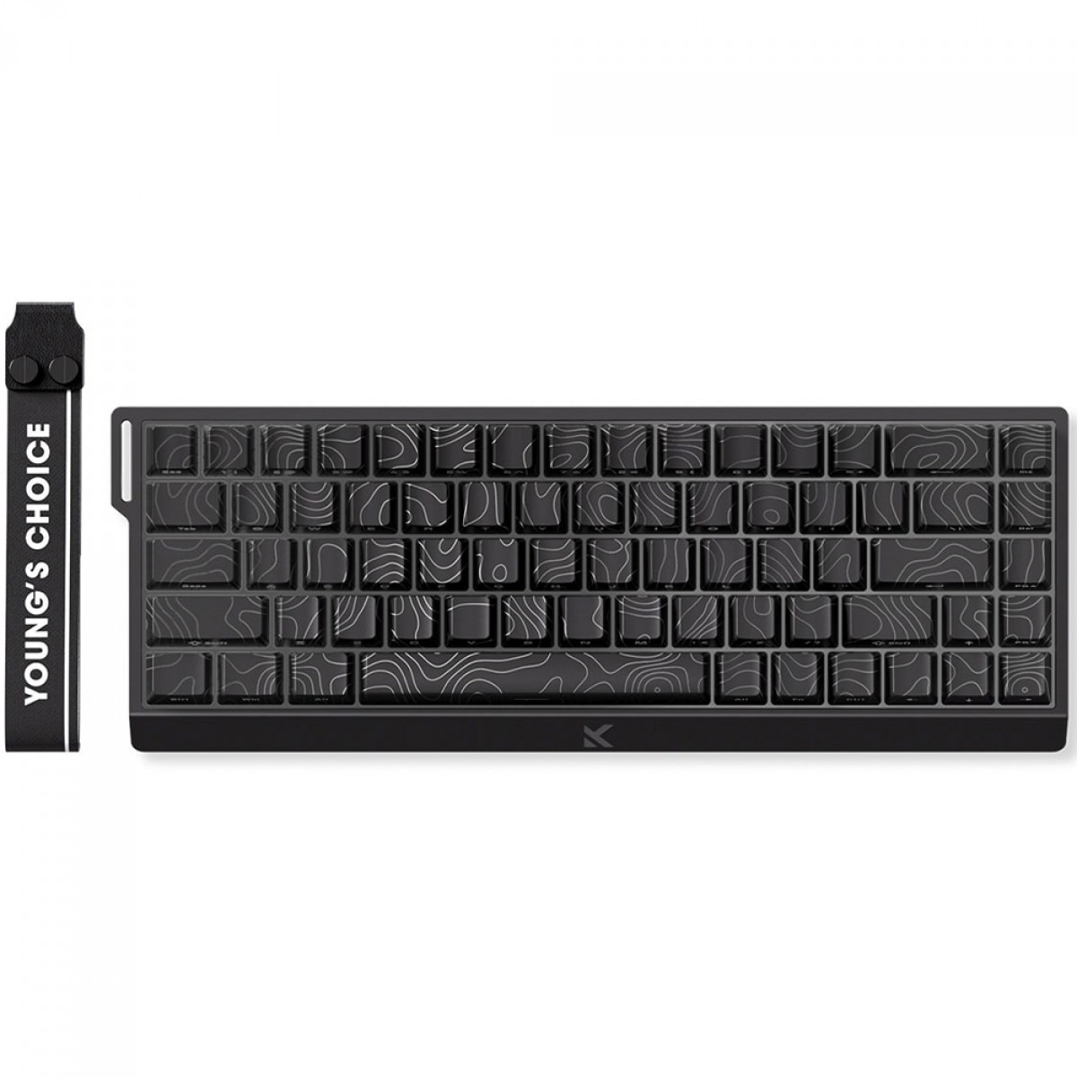 Teclado Magnético Gamer MCHOSE Ace 68 Black Topographic, RGB, Hall Effect, Switch TTC Dragon Lord Magnetic, 65%, ANSI, Preto, MC-Ace68-33