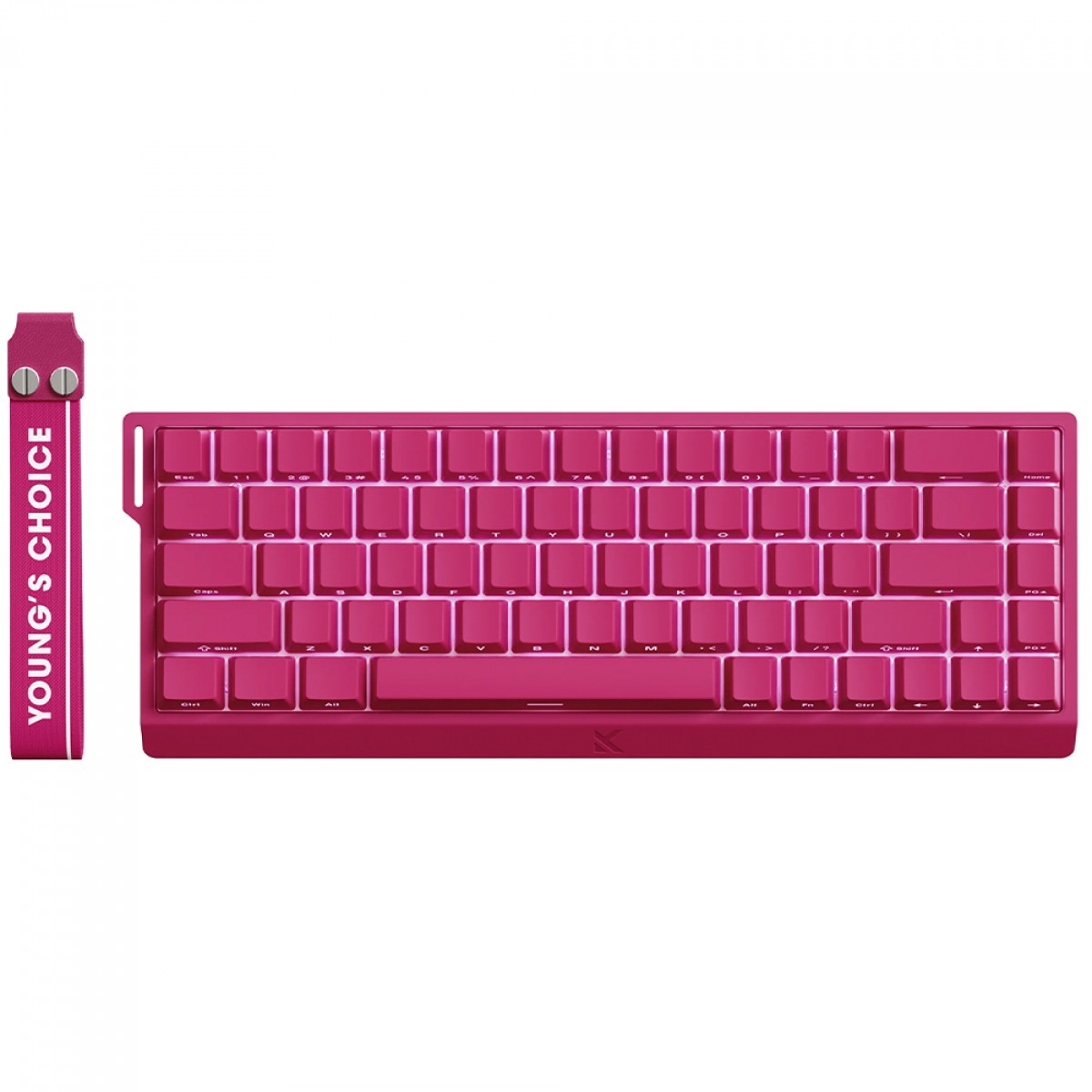 Teclado Magnético Gamer MCHOSE Ace 68, RGB, Hall Effect, Switch Ice Rhino Magnetic, 65%, ANSI, Rosa, MC-Ace68-28