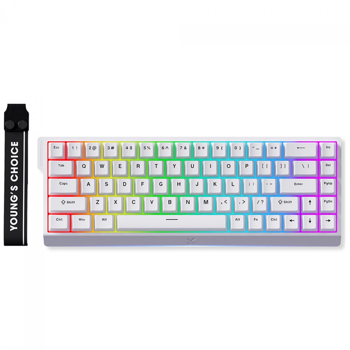 Teclado Magnético Gamer MCHOSE Ace 68, RGB, Hall Effect, Switch KTEK Magnetic, 65%, ANSI, Branco, MC-Ace68-19