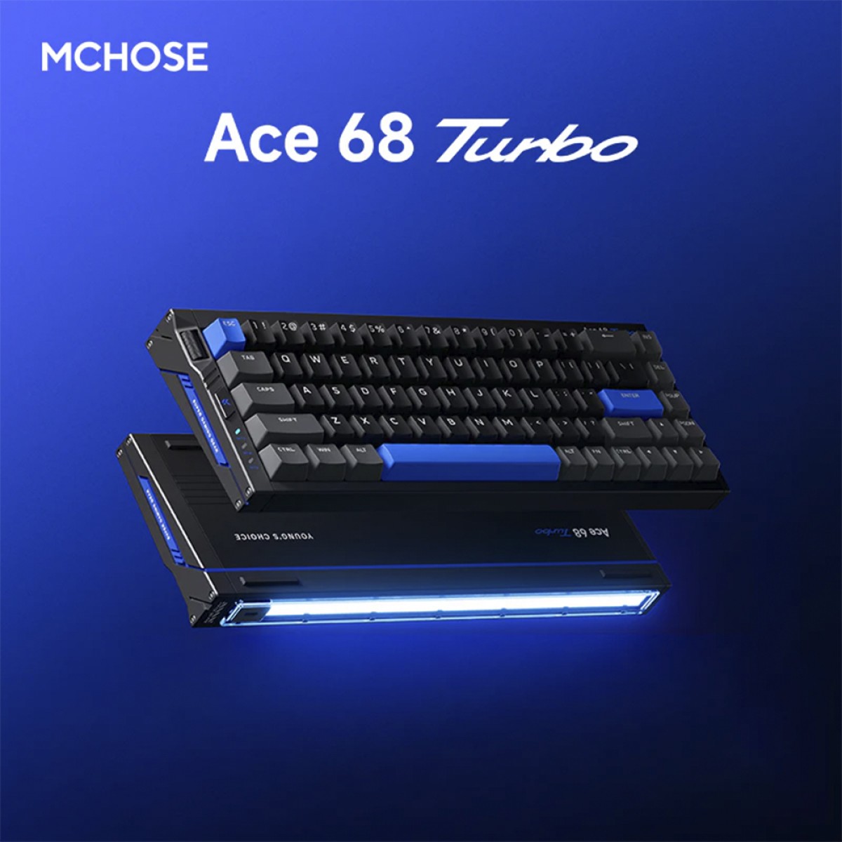 Teclado Magnético Gamer MCHOSE Ace 68 Turbo Cyber Black, RGB, Alumínio, Hall Effect, Switch Mount Tai Magnetic GT, 65%, ANSI, Preto, MC-Ace68Turbo-5