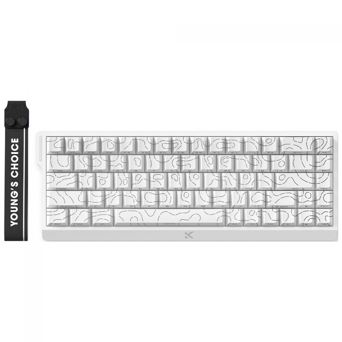 Teclado Magnético Gamer MCHOSE Ace 68 White Topographic, RGB, Hall Effect, Switch TTC Dragon Lord Magnetic, 65%, ANSI, Branco, MC-Ace68-32