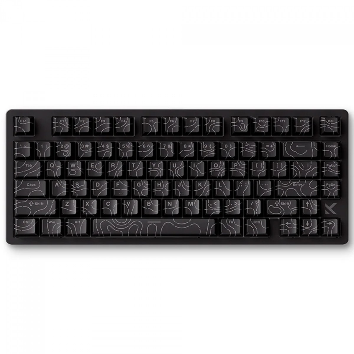 Teclado Magnético Gamer MCHOSE Jet 75 Black Topographic, RGB, Hall Effect, Switch Kailh Magnetic God, 75%, ANSI, Preto, HW-Jet75-10