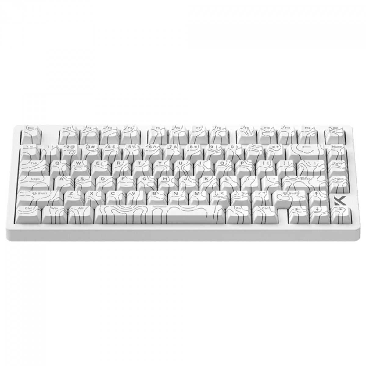 Teclado Magnético Gamer MCHOSE Jet 75 White Topographic, RGB, Hall Effect, Switch Kailh Magnetic God, 75%, ANSI, Branco, MC-Jet75-9