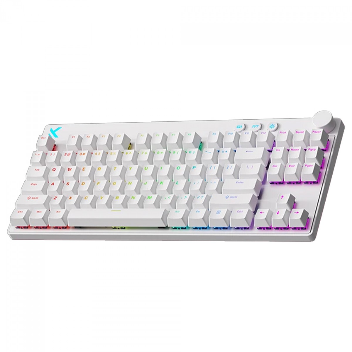 Teclado Magnético Gamer MCHOSE Mix 87, RGB, Hall Effect, Apollo Magnetic Switch, ANSI, Branco, MC-Mix87-4