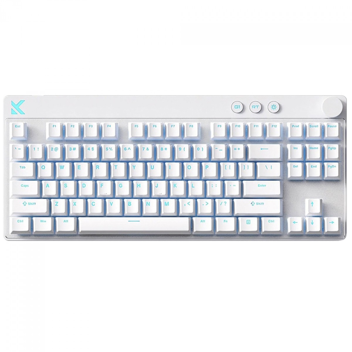 Teclado Magnético Gamer MCHOSE Mix 87, RGB, Hall Effect, Lightning Magnetic Switch, ANSI, Branco, MC-Mix87-2