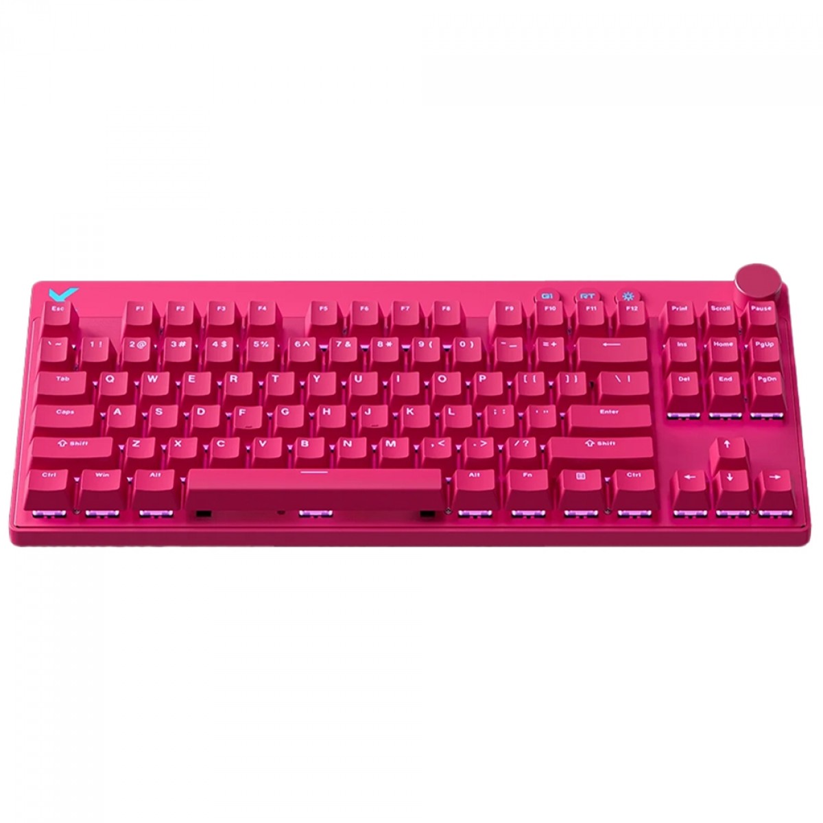Teclado Magnético Gamer MCHOSE Mix 87 Rose Red, RGB, Hall Effect, Apollo Magnetic Switch, ANSI, Rosa, MC-Mix87-5