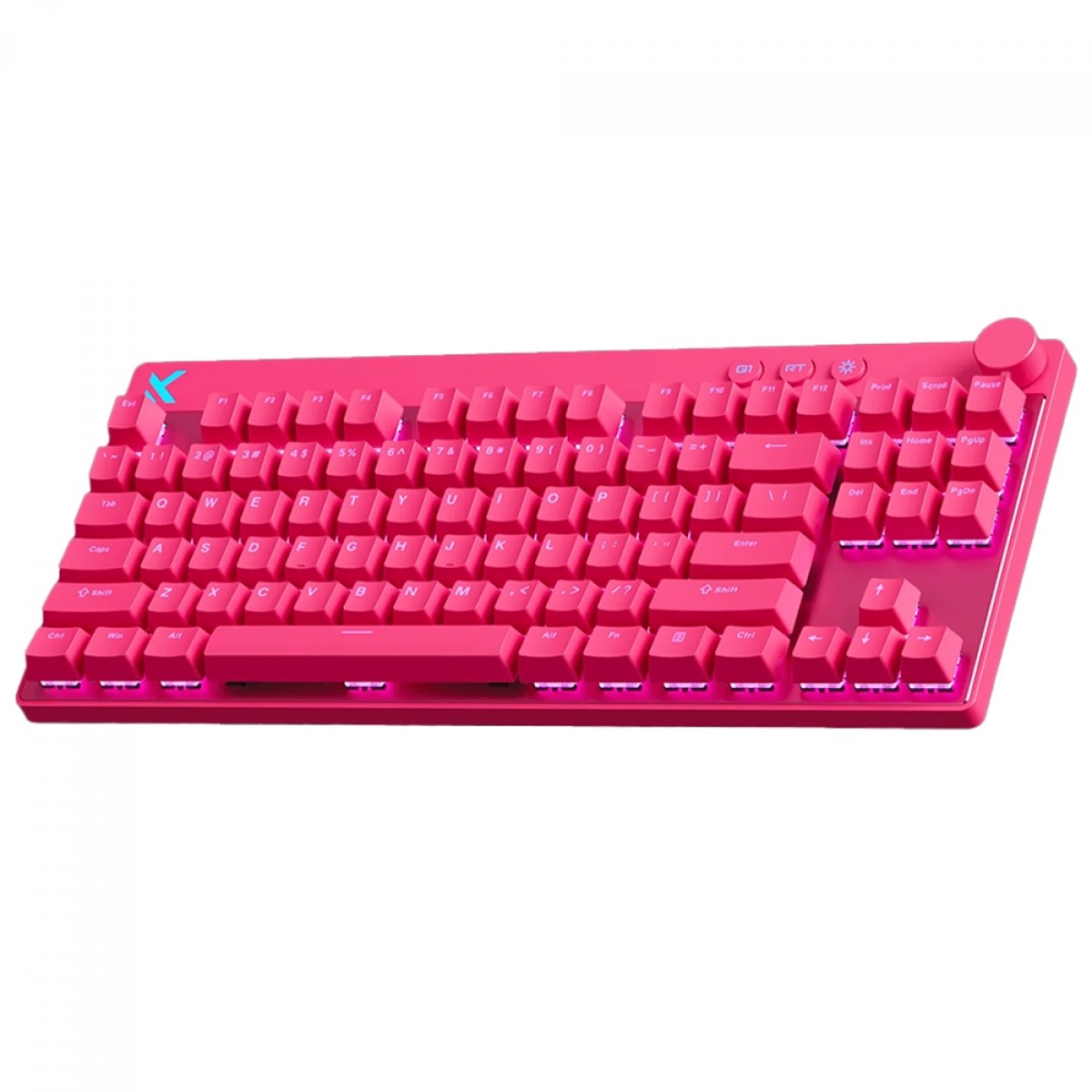 Teclado Magnético Gamer MCHOSE Mix 87 Rose Red, RGB, Hall Effect, Apollo Magnetic Switch, ANSI, Rosa, MC-Mix87-5