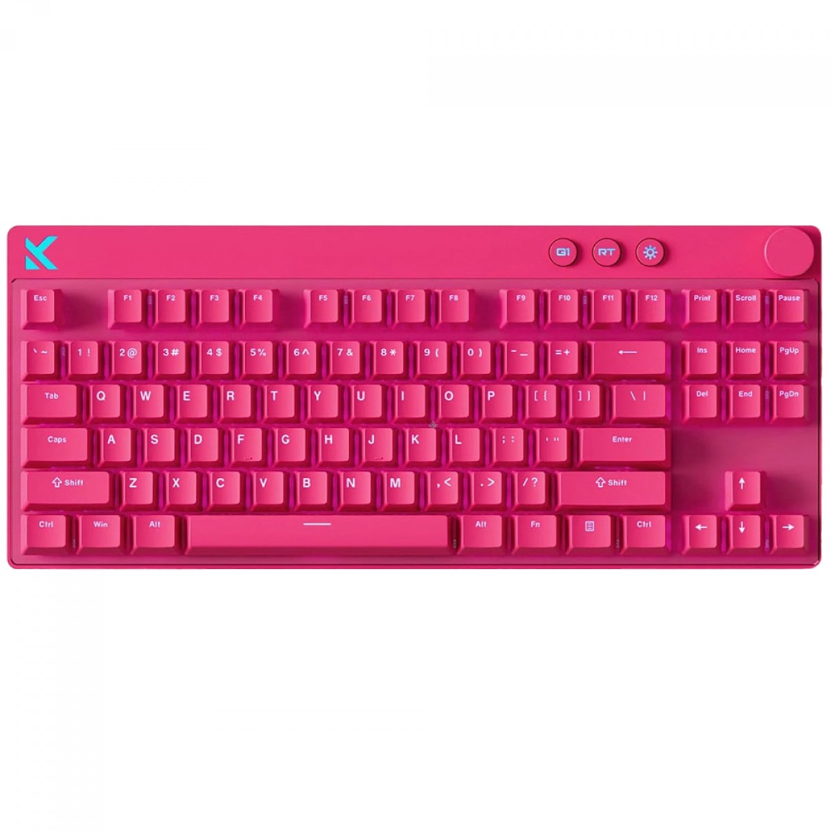 Teclado Magnético Gamer MCHOSE Mix 87 Rose Red, RGB, Hall Effect, Apollo Magnetic Switch, ANSI, Rosa, MC-Mix87-5