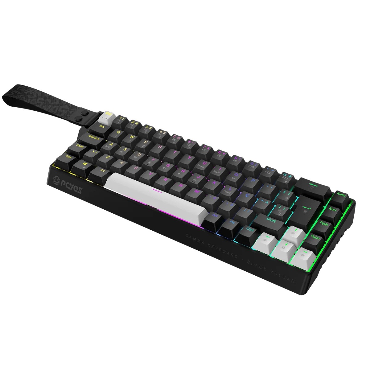 Teclado Magnético Gamer PCYes Gamma Black Vulcan, RGB, Switch Outemu Blue Ice, Hall Effect, 8K, ABNT2, PMGMBV