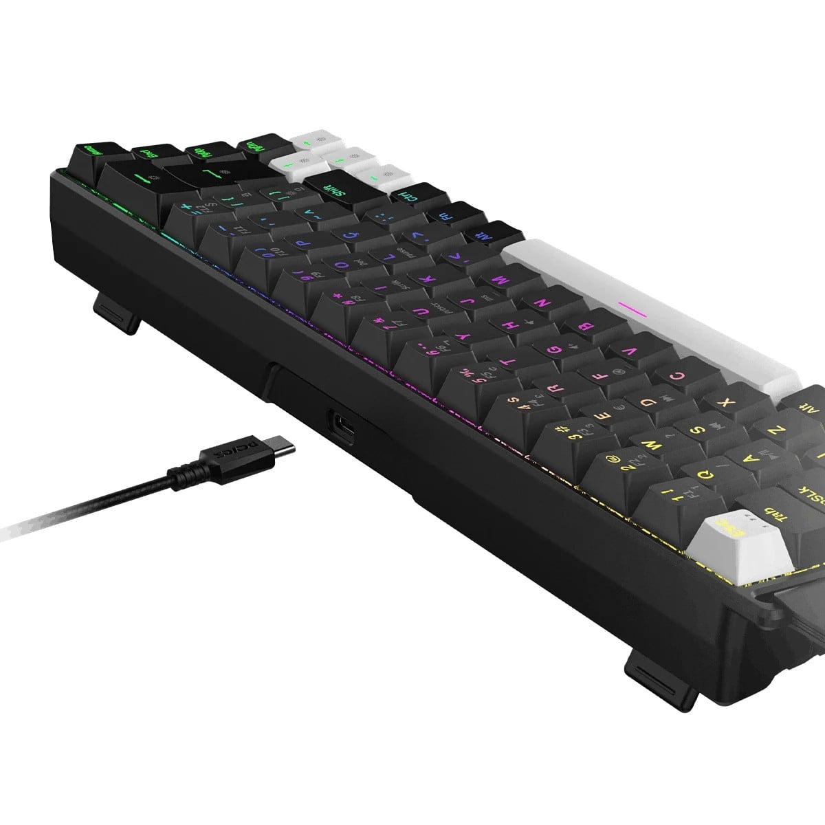 Teclado Magnético Gamer PCYes Gamma Black Vulcan, RGB, Switch Outemu Blue Ice, Hall Effect, 8K, ABNT2, PMGMBV