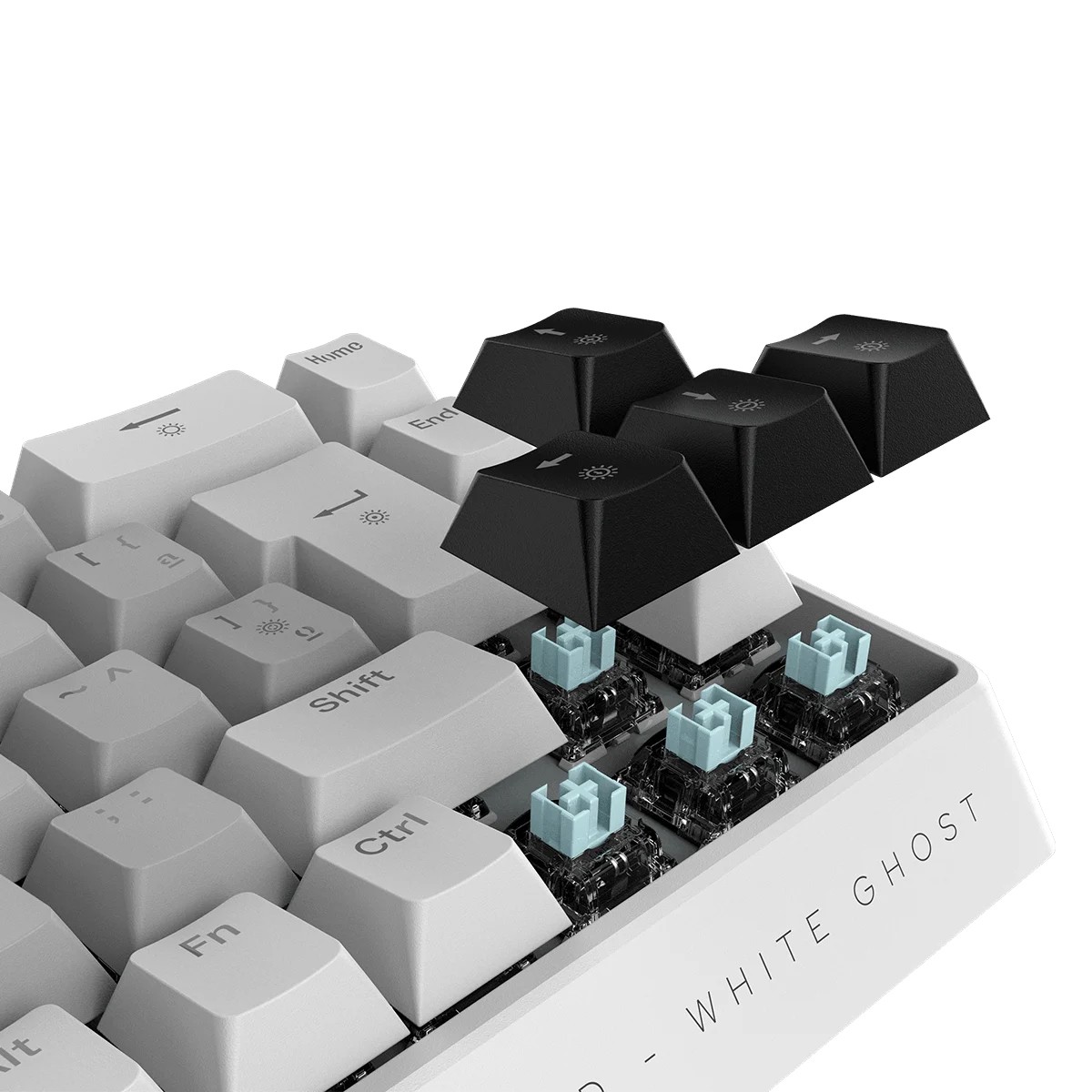 Teclado Magnético Gamer PCYes Gamma White Ghost, RGB, Switch Outemu Blue Ice, Hall Effect, 8K, ABNT2, PMGMWG