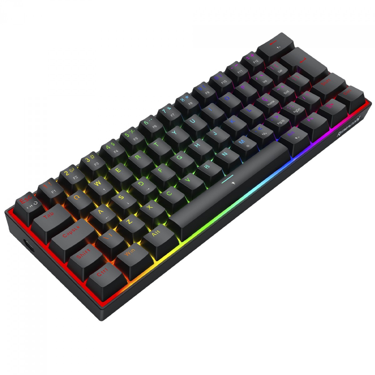 Teclado Magnético Gamer Redragon Fizz, RGB, 60%, 8K, Switch Magnético, ABNT2, Preto, K617RGB-M