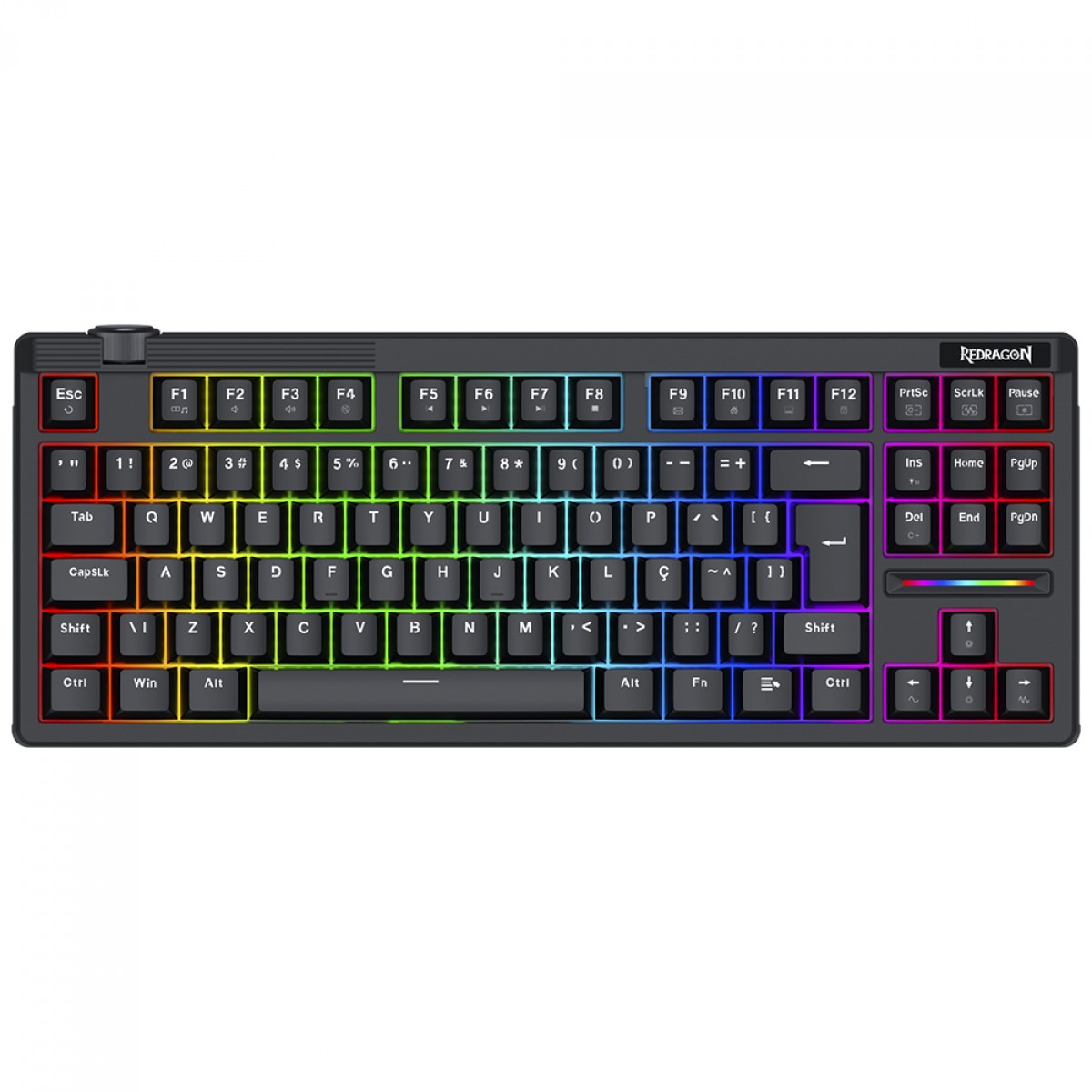 Teclado Magnético Gamer Redragon Otiim, RGB, TKL, 8K, Switch Redragon UltraMag, ABNT2, Preto, K729RGB-M