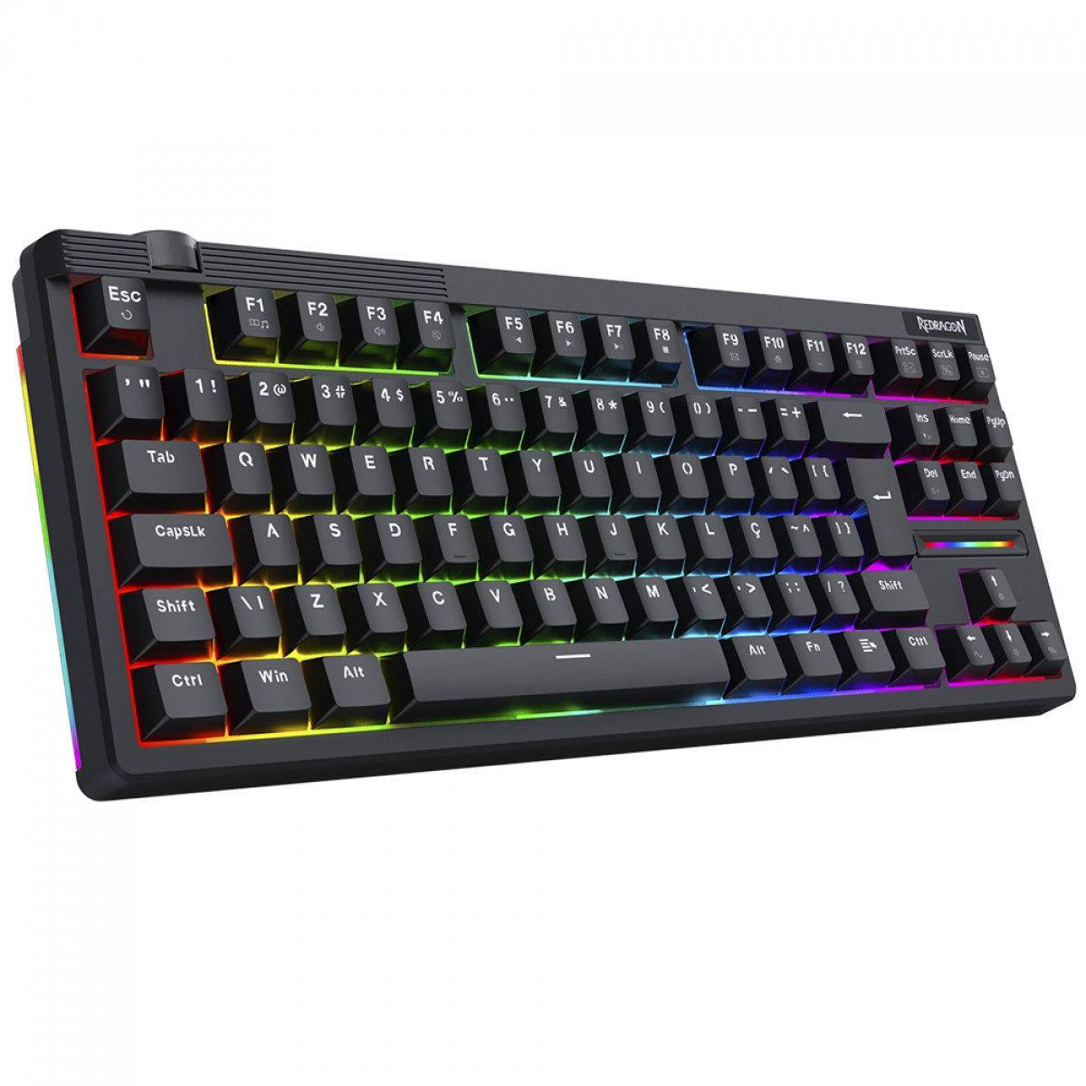 Teclado Magnético Gamer Redragon Otiim, RGB, TKL, 8K, Switch Redragon UltraMag, ABNT2, Preto, K729RGB-M