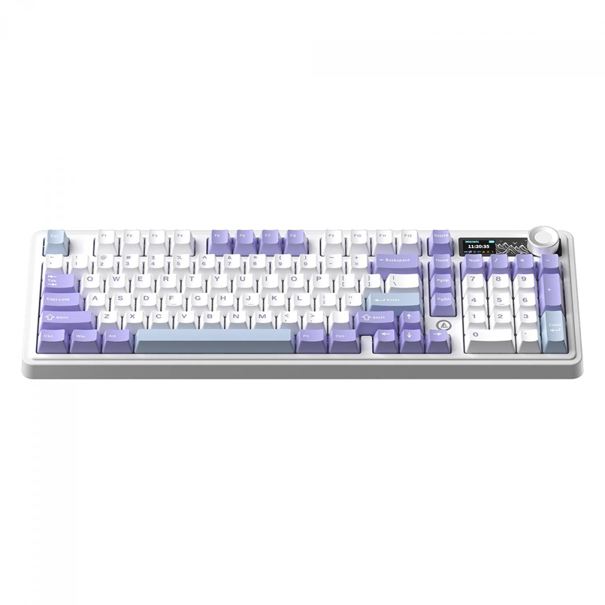 Teclado Mecânico Gamer Ajazz AK980 V2, Wireless/Bluetooth, RGB, Switch Maillard, ANSI, Purple/White/Blue