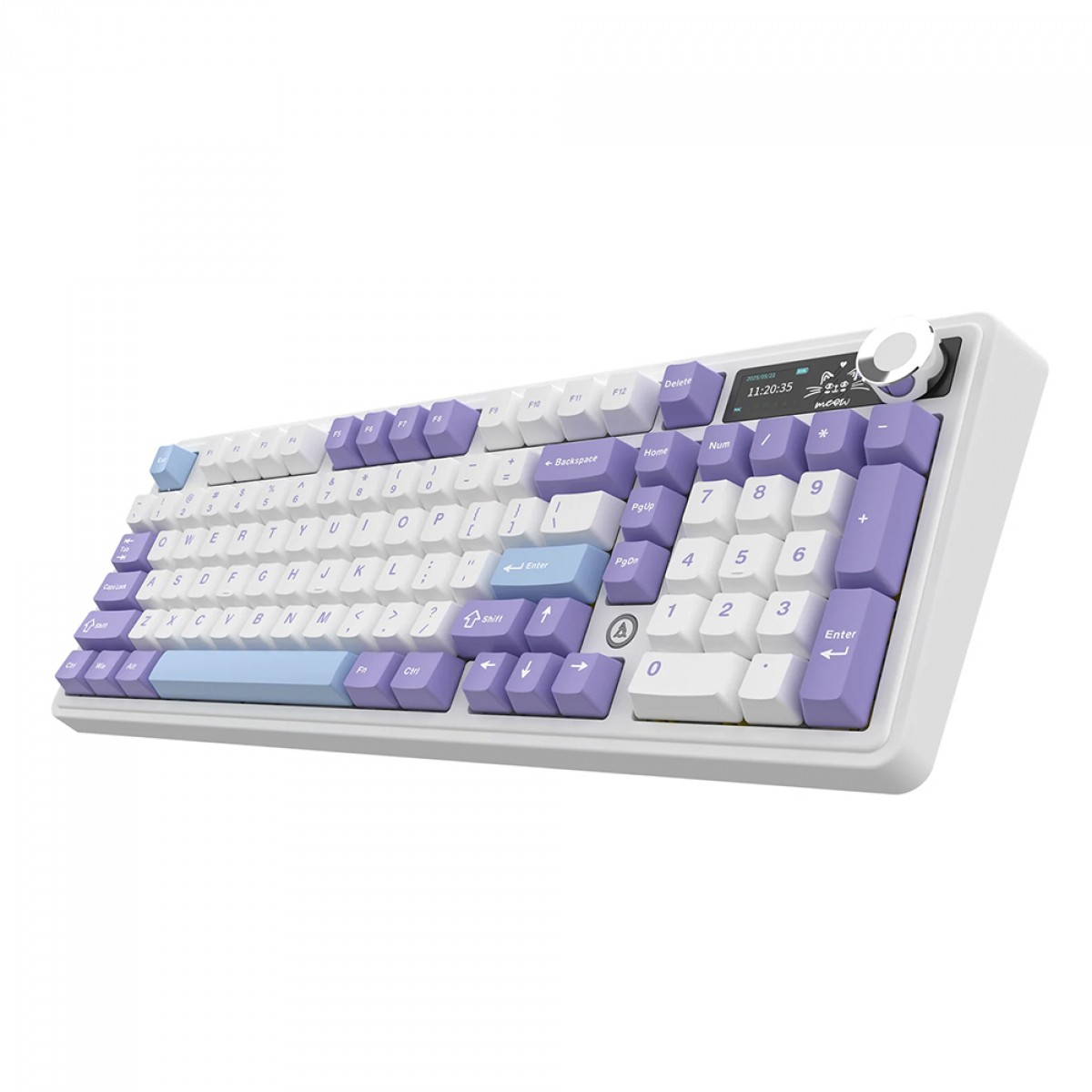 Teclado Mecânico Gamer Ajazz AK980 V2, Wireless/Bluetooth, RGB, Switch Maillard, ANSI, Purple/White/Blue