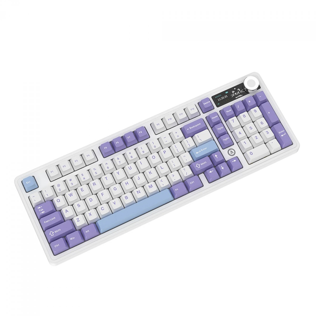 Teclado Mecânico Gamer Ajazz AK980 V2, Wireless/Bluetooth, RGB, Switch Maillard, ANSI, Purple/White/Blue