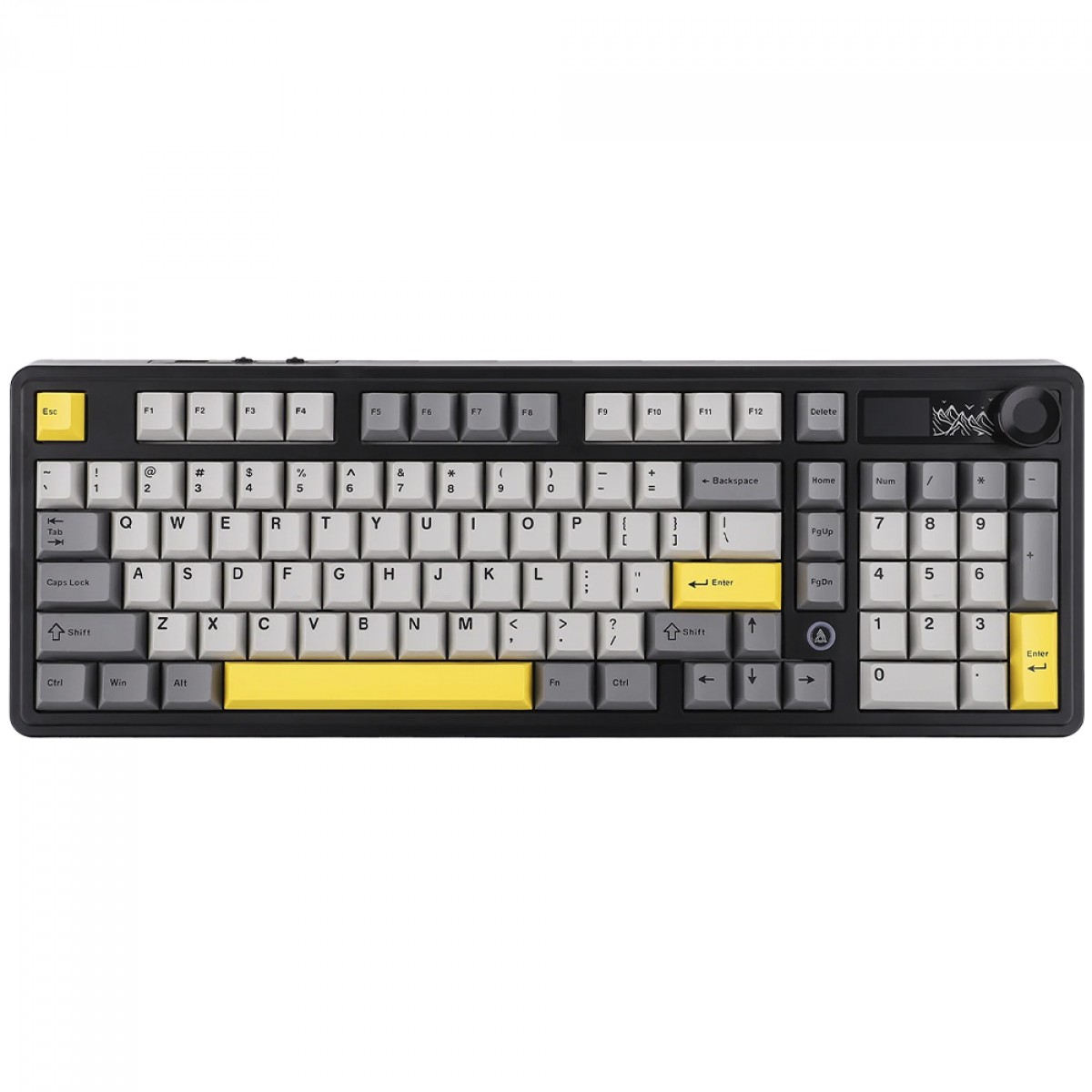 Teclado Mecânico Gamer Ajazz AK980, Wireless/Bluetooth, RGB, Switch Cyan Cloud, ANSI, Black/Grey/Yellow