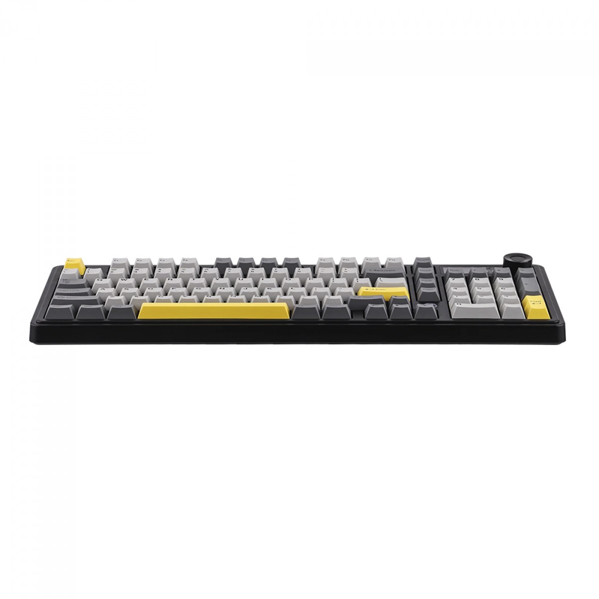 Teclado Mecânico Gamer Ajazz AK980, Wireless/Bluetooth, RGB, Switch Cyan Cloud, ANSI, Black/Grey/Yellow
