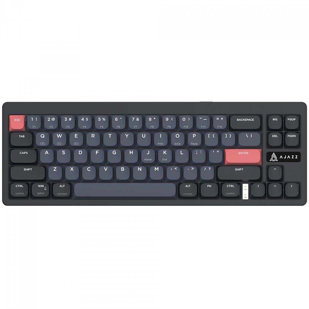 Teclado Mecânico Gamer Ajazz AKL680, Wireless/Bluetooth, 65%, ANSI, Switch Low-profile, Preto e Azul