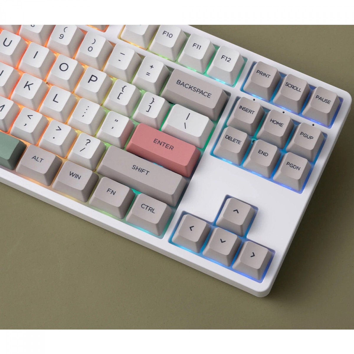 Teclado Mecânico Gamer Akko 5087S QMK 9009, RGB, USB, Switch Gateron Pink (Lubed), ANSI
