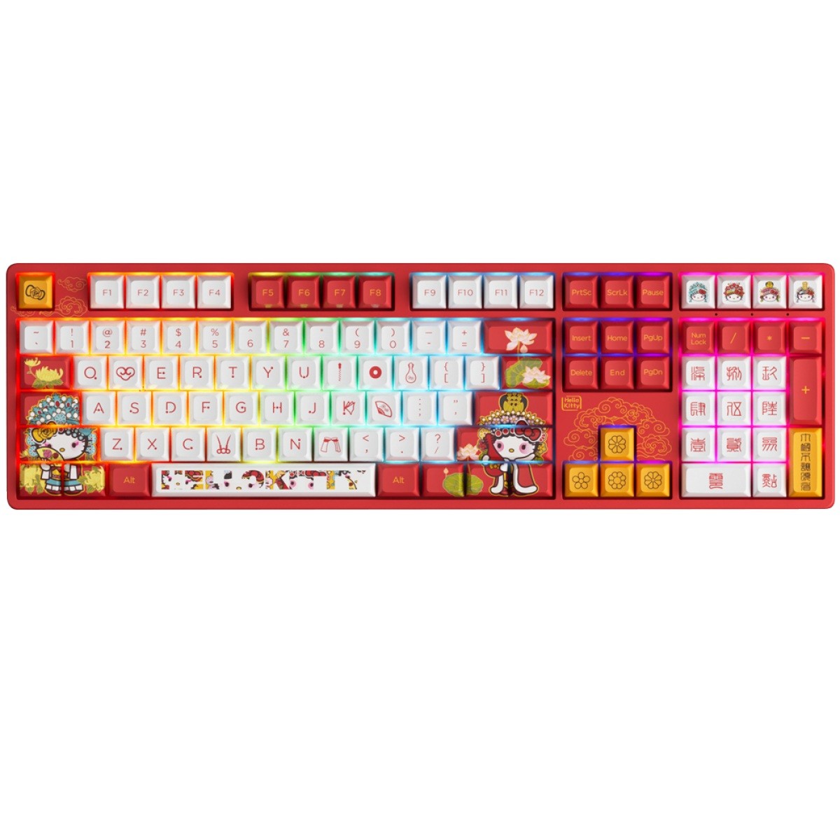 Teclado Mecânico Gamer Akko Hello Kitty Peking Opera 5108S(A), RGB, ANSI, Switch Akko TTC Princess
