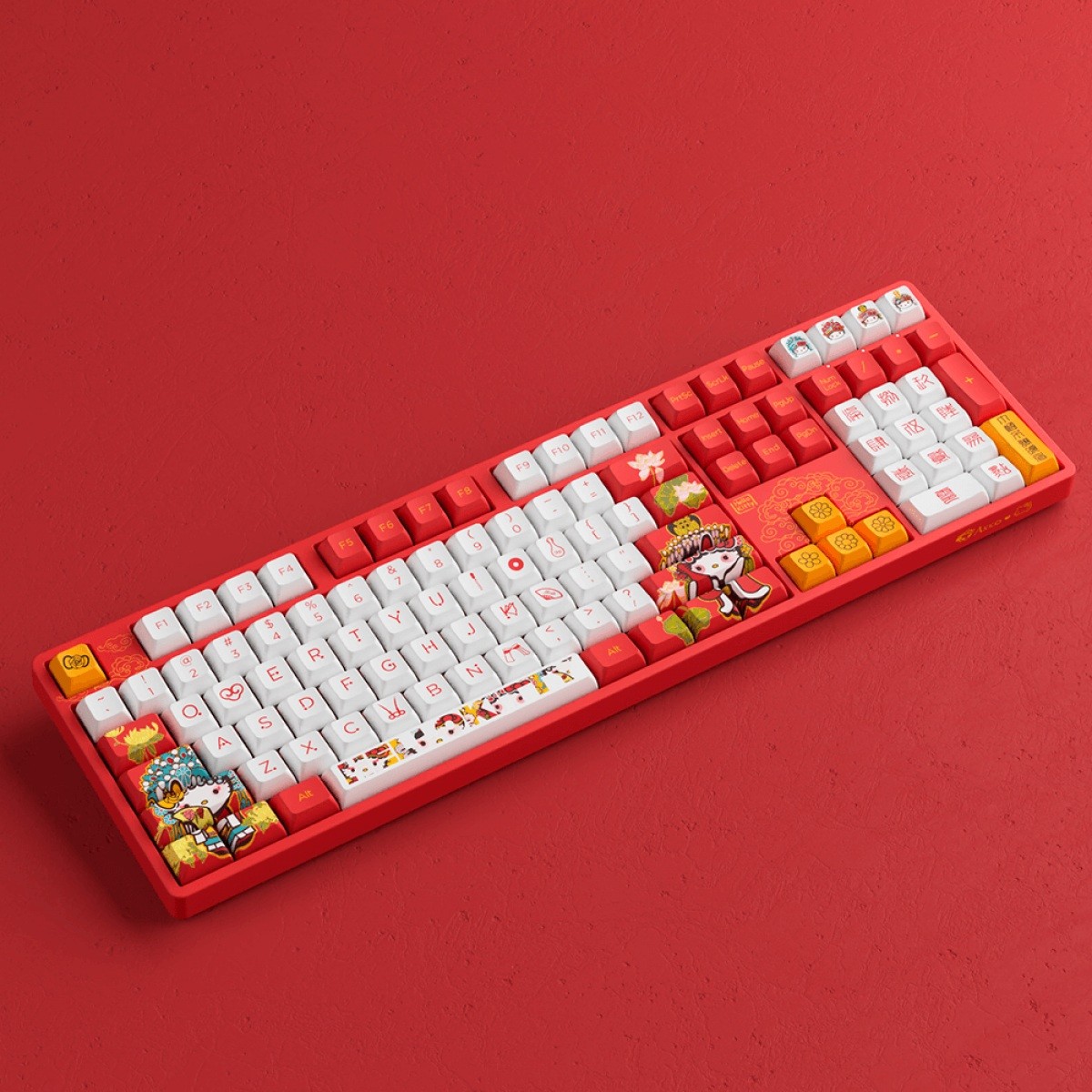 Teclado Mecânico Gamer Akko Hello Kitty Peking Opera 5108S(A), RGB, ANSI, Switch Akko TTC Princess