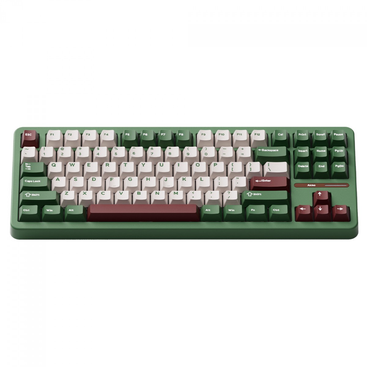 Teclado Mecânico Gamer Akko Matcha Red Bean TAC87, RGB, Wireless/Bluetooth, ANSI, Switch Akko Cilantro, Verde, Branco e Vermelho