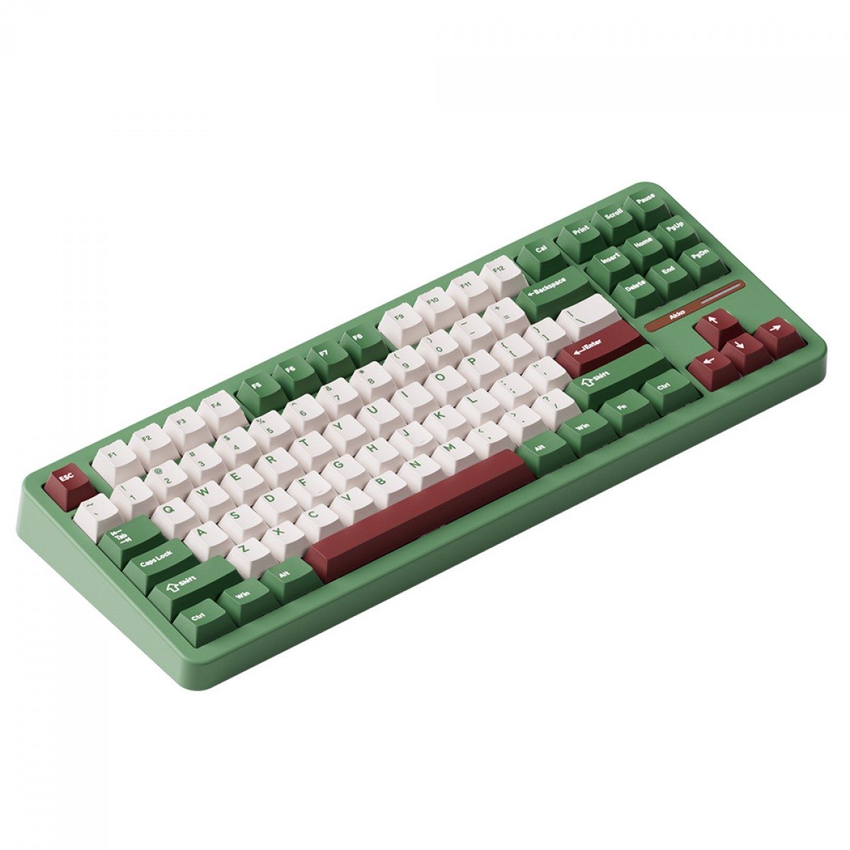 Teclado Mecânico Gamer Akko Matcha Red Bean TAC87, RGB, Wireless/Bluetooth, ANSI, Switch Akko Cilantro, Verde, Branco e Vermelho