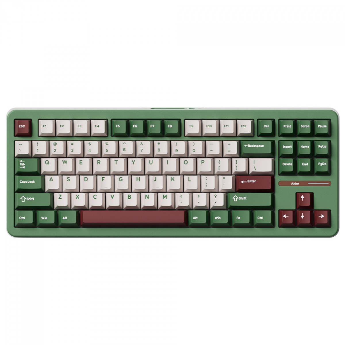 Teclado Mecânico Gamer Akko Matcha Red Bean TAC87, RGB, Wireless/Bluetooth, ANSI, Switch Akko Cilantro, Verde, Branco e Vermelho