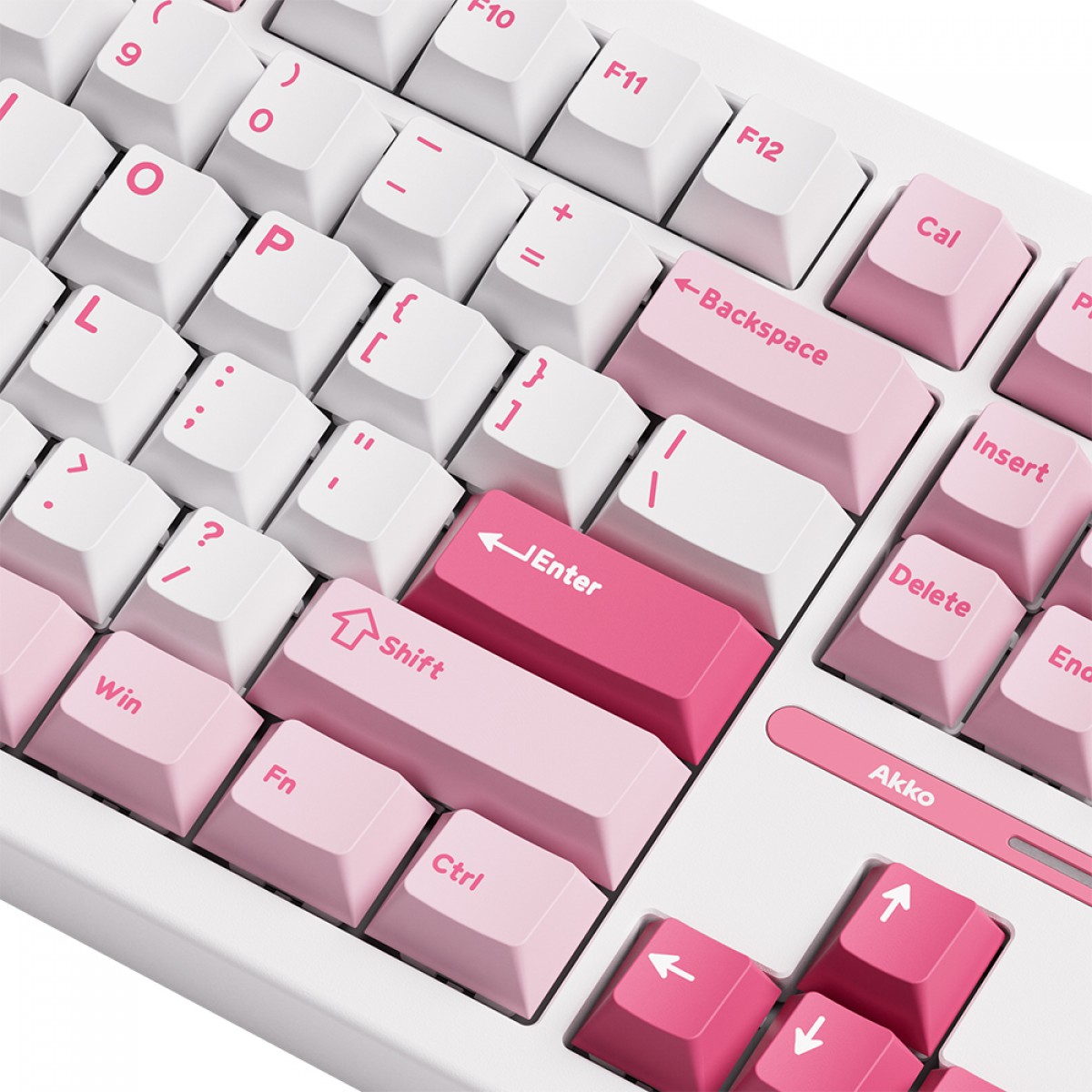 Teclado Mecânico Gamer Akko Prunus Lannesiana TAC87, RGB, Wireless/Bluetooth, TKL, ANSI, Switch Akko Stellar Rose, Branco e Rosa