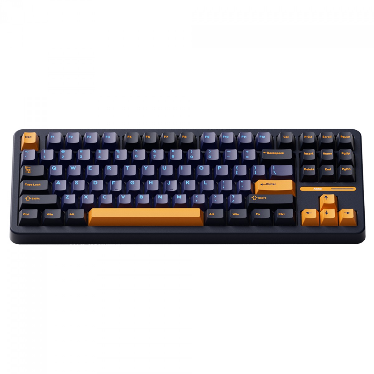 Teclado Mecânico Gamer Akko TAC87 Horizon, RGB, Wireless/Bluetooth, TKL, ANSI, Switch Akko Mirror Linear, Azul e Amarelo
