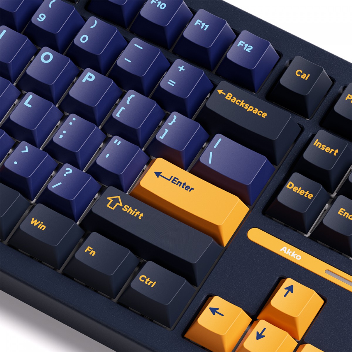 Teclado Mecânico Gamer Akko TAC87 Horizon, RGB, Wireless/Bluetooth, TKL, ANSI, Switch Akko Mirror Linear, Azul e Amarelo