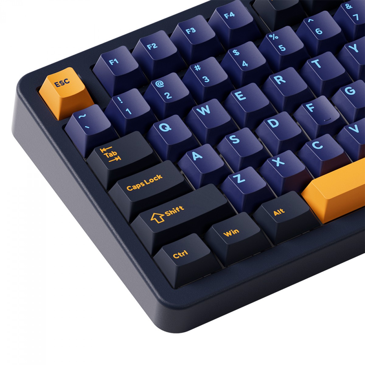 Teclado Mecânico Gamer Akko TAC87 Horizon, RGB, Wireless/Bluetooth, TKL, ANSI, Switch Akko Mirror Linear, Azul e Amarelo