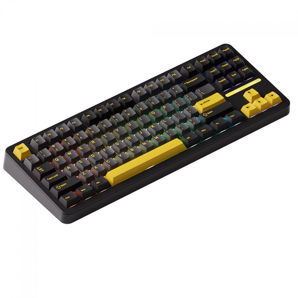 Teclado Mecânico Gamer Akko TAC87, RGB, Wireless/Bluetooth, TKL, ANSI, Switch Akko Mirror Linear, Black e Gold