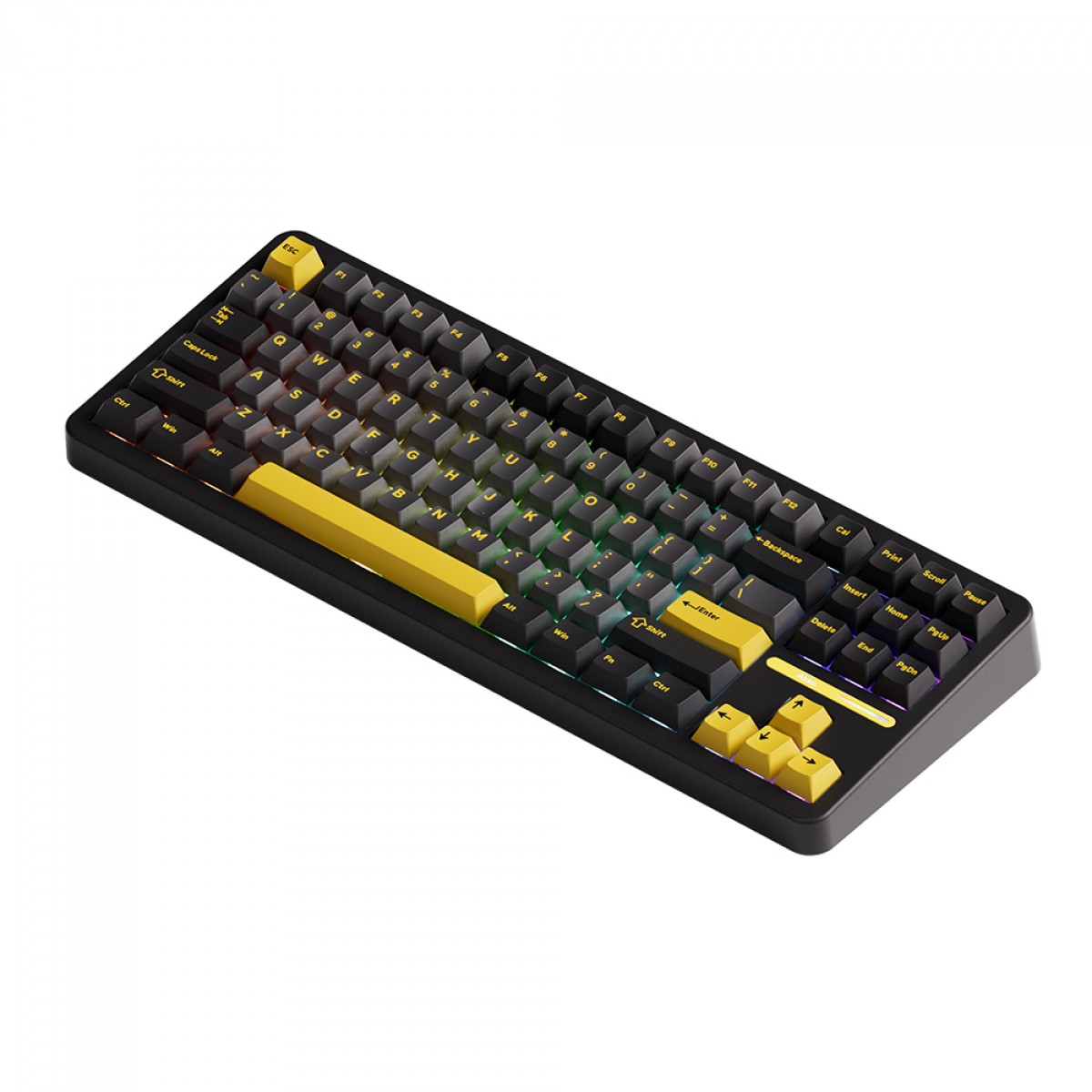 Teclado Mecânico Gamer Akko TAC87, RGB, Wireless/Bluetooth, TKL, ANSI, Switch Akko Mirror Linear, Black e Gold