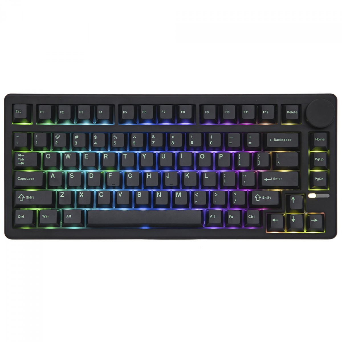 Teclado Mecânico Gamer Epomaker QK81, RGB, Wireless/Bluetooth, ANSI, Switch Wisterial Linear, 75%, Preto e Verde