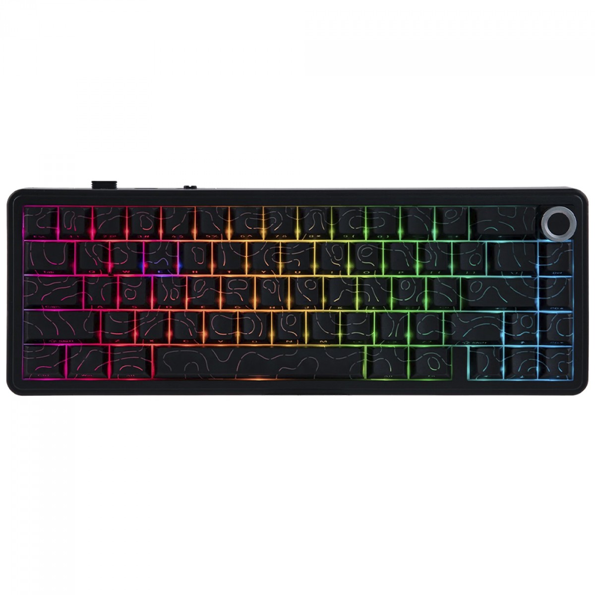 Teclado Mecânico Gamer Epomaker x Aula F65 PRO, Wireless/Bluetooth, RGB, Switch Ice Soul, ANSI, Black Contour