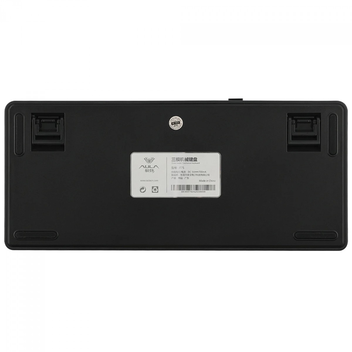 Teclado Mecânico Gamer Epomaker x Aula F75 Black SP, Wireless/Bluetooth, RGB, Switch Reaper, ANSI, 75%, Preto e Cinza