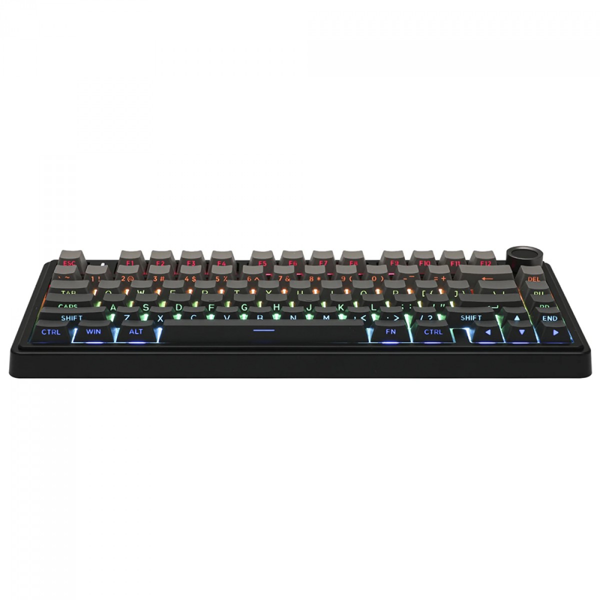 Teclado Mecânico Gamer Epomaker x Aula F75 Black SP, Wireless/Bluetooth, RGB, Switch Reaper, ANSI, 75%, Preto e Cinza