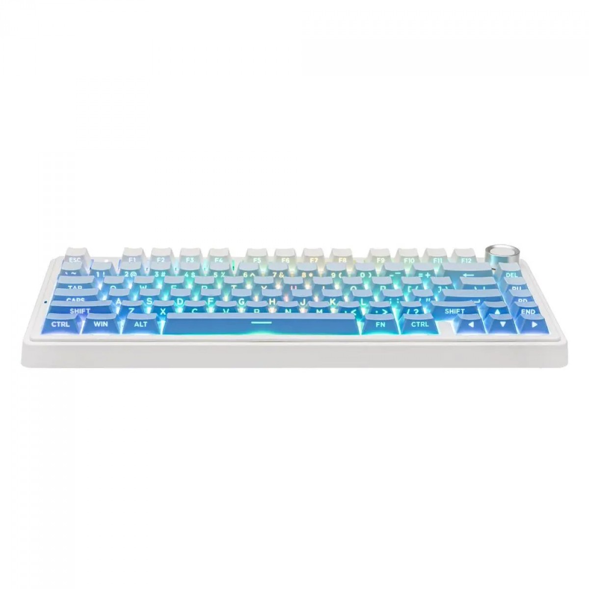 Teclado Mecânico Gamer Epomaker x Aula F75 Blue SP, Wireless/Bluetooth, RGB, Switch Reaper, ANSI, 75%, Branco e Azul